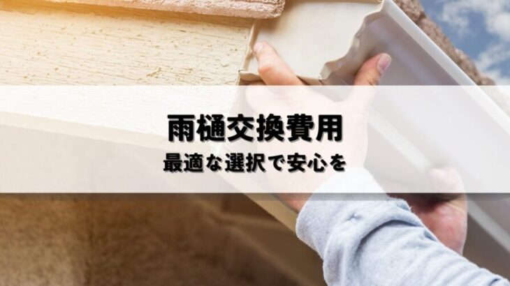 雨樋交換費用詳細解説！最適な選択で安心を