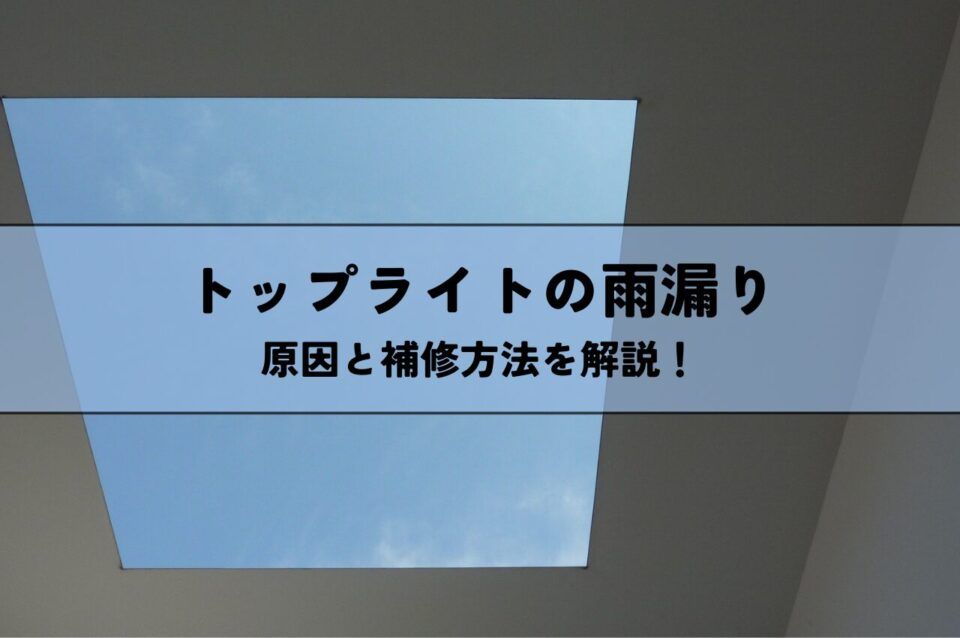 トップライトの雨漏りの原因と補修方法を解説！
