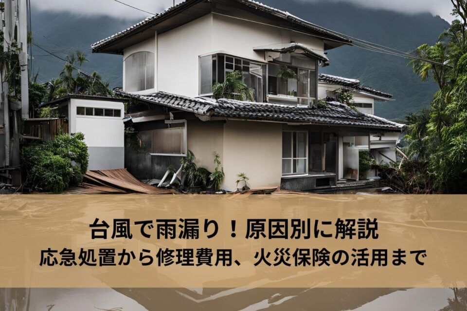 台風で雨漏り！原因別に解説｜応急処置から修理費用、火災保険の活用まで