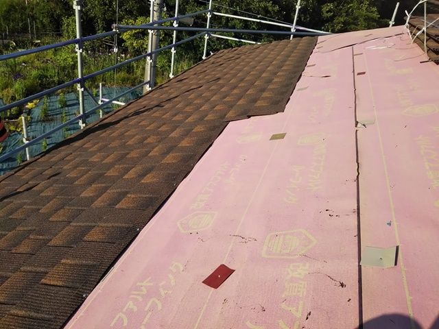 福井市で屋根リフォーム。TILCOR・シングルCF工事２
