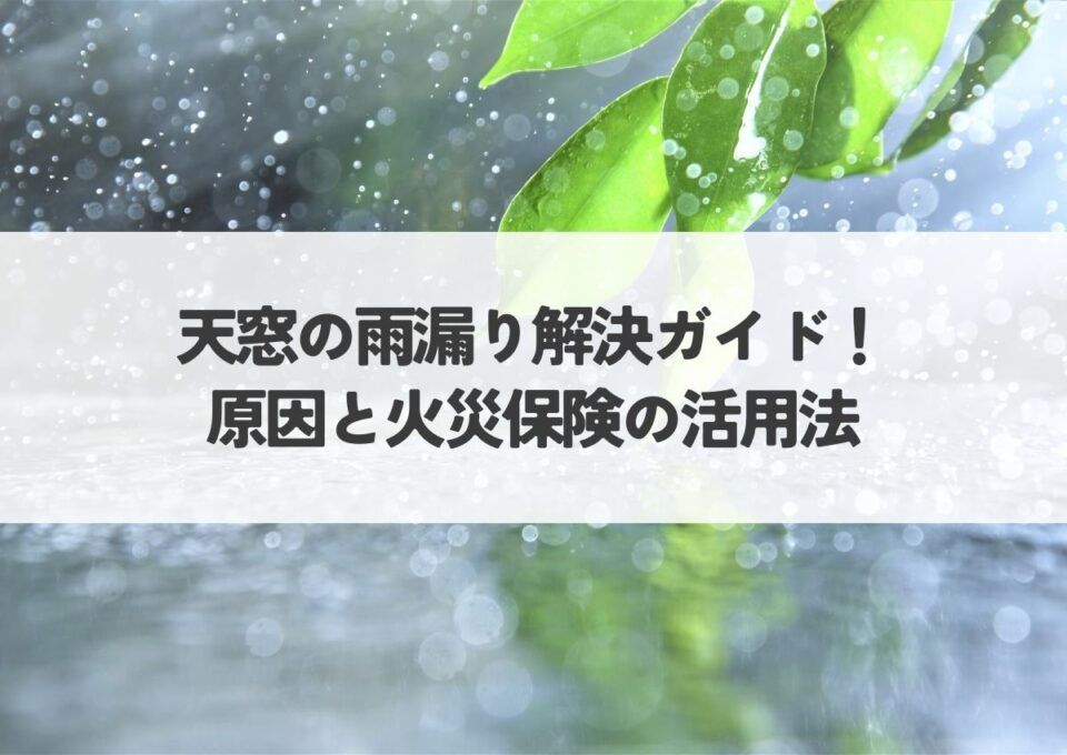 天窓の雨漏り解決ガイド！原因と火災保険の活用法について！