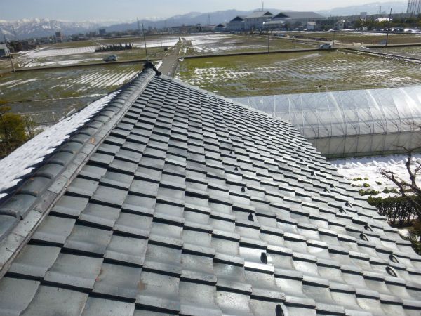 瓦屋根を点検して、葺き替え時期を考える。