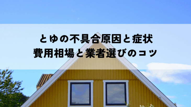 とゆの不具合原因と症状は修理を自分でできるか費用相場と業者選びのコツ
